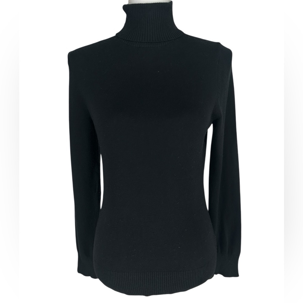 MERONA / Black Classic Turtleneck Sweater / Small SP / Goth Preppy Emo Office
